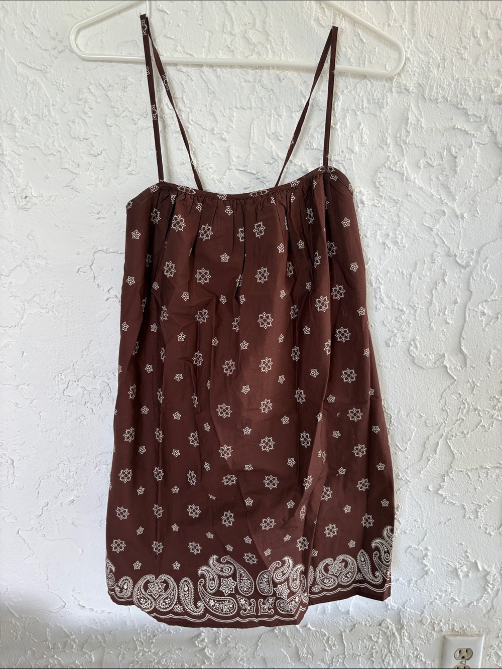 Little Moon Brown Floral Print Spaghetti-Strap Camisole